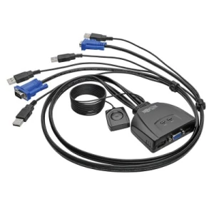 2-Port USB/VGA Cable KVM Switch with Cables and USB Peripheral Sharing - Image 1