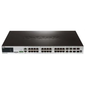 D-Link DGS-3420-28TC xStack 24-port 10/100/1000 Layer 2+ Stackable Managed Gigabit Switch including 4-port Combo 1000BaseT/SFP plus 4 10GE SFP+ - Image 1