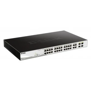 D-Link Web Smart DGS-1210-24P - Switch Managed 24 x 10/100/1000 (PoE) + 4 x combo Gigabit Ethernet/Gigabit SFP desktop rack-mountable PoE (193 W) (DGS-1210-24P) - Image 1