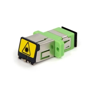 High Performance SC APC Singlemode Simplex metal shutter fiber optic adapter with dustproof door - Image 1