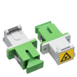 FTTH Flange coupler SM Fiber Optic SC Simplex APC Adapter With Shutter - Image 1