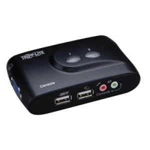 2-Port Compact USB KVM Switch with Audio and Cable - Image 1