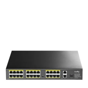 Cudy 24-Port 10/100M PoE+ Switch with 2 Gigabit Port+ 1SFP 300W Unmanaged - Image 1
