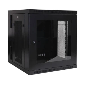 SmartRack 12U Low-Profile Switch-Depth Wall-Mount Small Rack Enclosure, Clear Acrylic Window, Hinged Back - Image 1