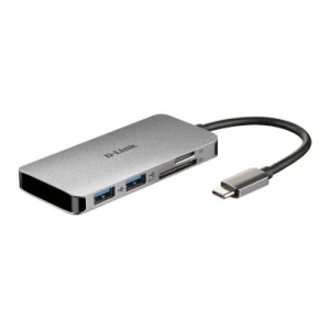 D-Link DUB-M610 notebook dock/port replicator Wired USB 3.2 Gen 1 (3.1 Gen 1) Type-C Aluminium, Black - Image 1