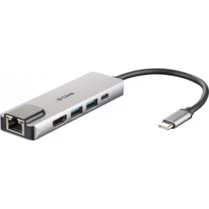 D-Link DUB-M520 notebook dock/port replicator Wired Thunderbolt 3 Aluminium, Black - Image 1