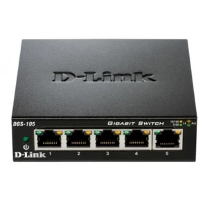D-LINK DGS-105 5-PORT 10/100/1000 GIGABIT METAL HOUSING DESKTOP SWITCH - Image 1
