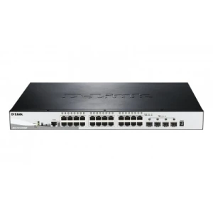 D-Link DGS-1510-28XMP network switch Managed L2/L3 Gigabit Ethernet (10/100/1000) Power over Ethernet (PoE) Black, Grey - Image 1