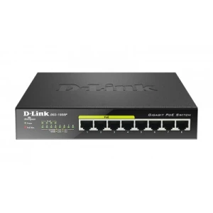 D-Link DGS-1008P network switch Unmanaged Gigabit Ethernet (10/100/1000) Power over Ethernet (PoE) Black - Image 1