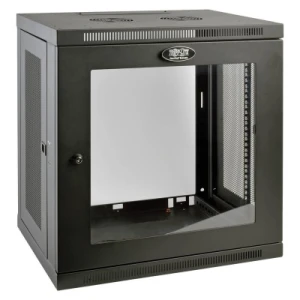 SmartRack 12U Low-Profile Switch-Depth Wall-Mount Small Rack Enclosure, Clear Acrylic Window - Image 1