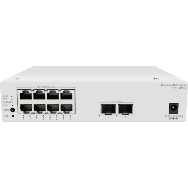 huawei-ekitengine-s210-8p2j-8-port-gigabit-poe-cloud-managed-switch-with-2-x-2-5ge-sfp-uplinks Huawei S210-8P2J 8-Port PoE+ Switch
