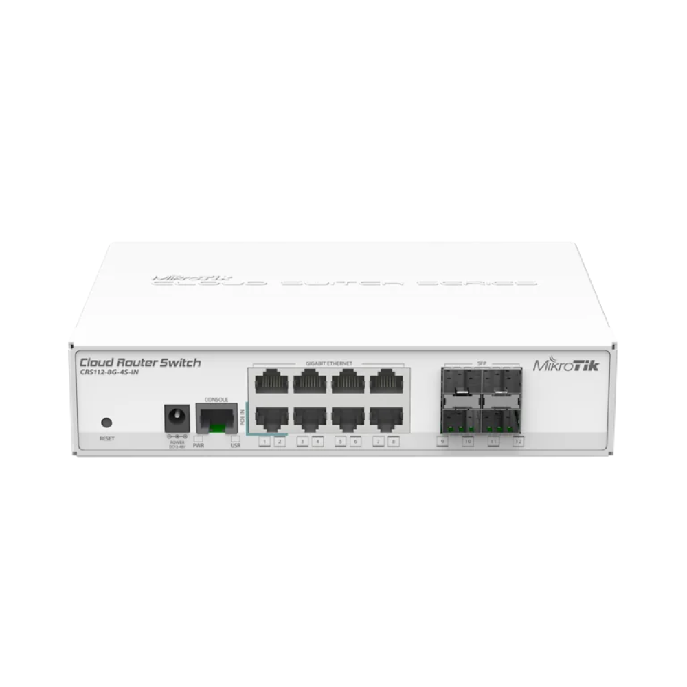 MikroTik CRS112-8G-4S-IN Cloud Router Switch – 8 Gigabit Ports, 4 SFP