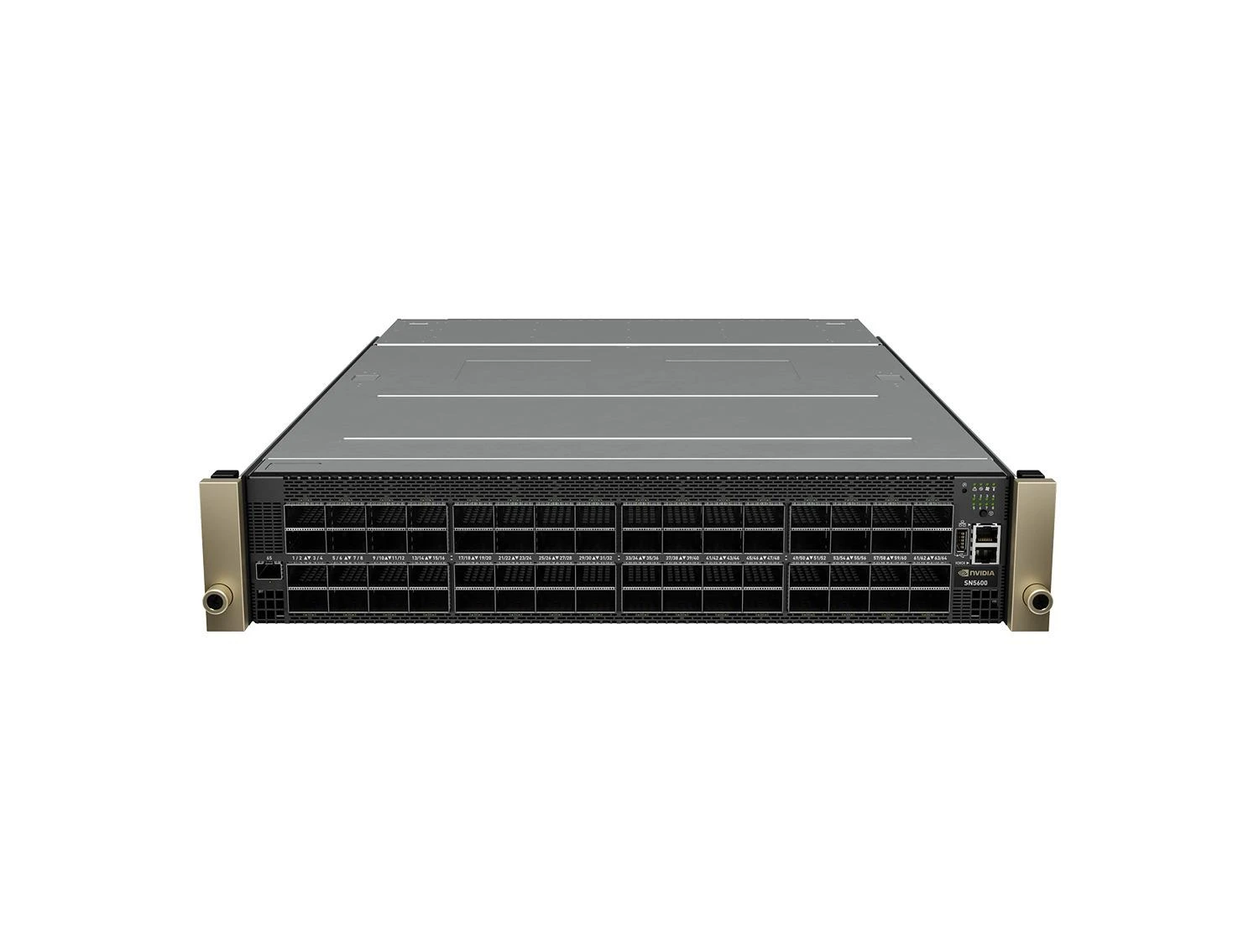 The NVIDIA SN5600D Spectrum-4 is a 2U data-centre Ethernet switch with 64 OSFP port cages, speeds up to 800GbE and 51.2 Tbps switching capacity. Designed for AI clusters, cloud infrastructure and high-performance computing, it uses a 48V DC busbar power connection for compatible rack installations. Contact Globikom for pricing and availability in Kenya.